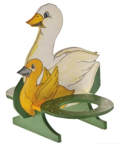 Laubsäge-Vorlage Gockel / Ente Eierständer 18×15,5×14,5 cm Kinder Bausatz ab 8 J.