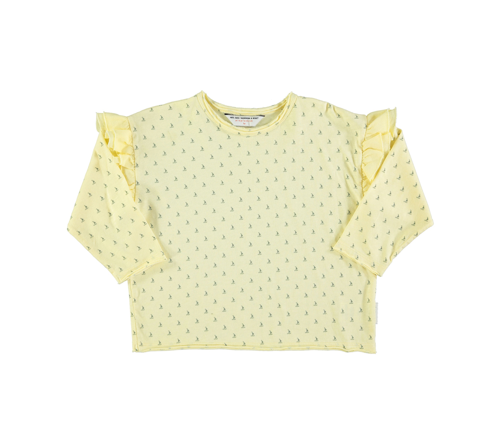 PiuPiuChick – Longsleeve „Boats“, Yellow, Biobaumwolle – Bild 2
