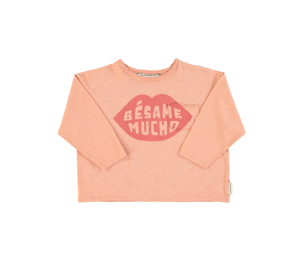 PiuPiuChick – Longsleeve „Bésame Mucho“, coral pink, Biobaumwolle (3J.) – Bild 2