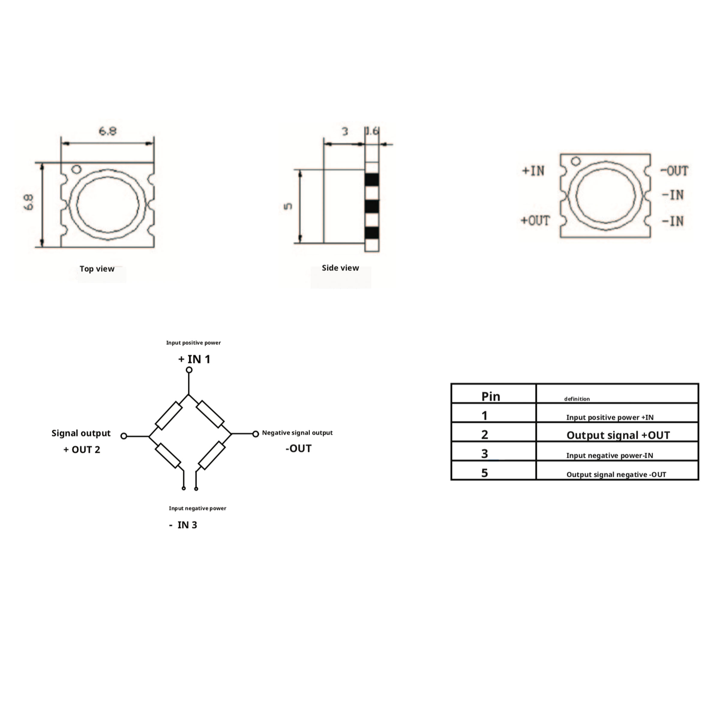 MD-PS002 Vakuum Druck Pressure Piezo MD-PS001 analog Sensor – Bild 3