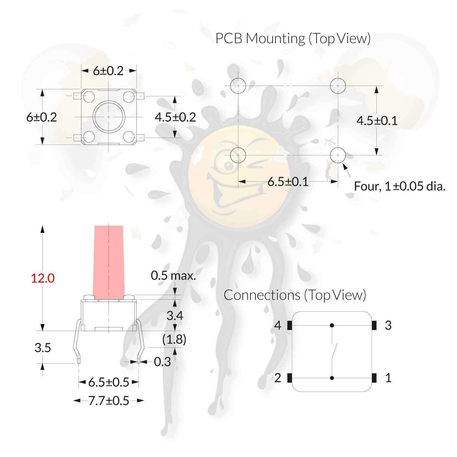 5 Stück Arduino DIY Mini Taster Micro Button Switch 4-polig 6×6 mm 4.3-20 mm – Bild 9