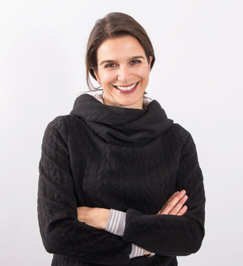 Dehnbarer Strickstoff mit Zopfmuster, Altrosa – Bild 6