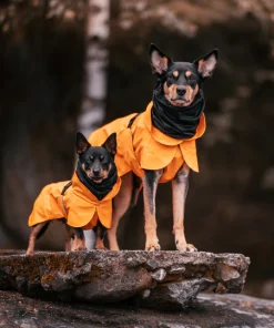 PAIKKA Reflektierende Regenjacke, orange mit leichtem Wolle-Innenfutter (45, 50)
