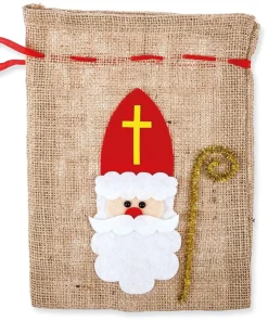 Nikolaussäckchen Bastelset Jutesäckchen & fertige Stanzteile für Kinder ab 3 Jahre