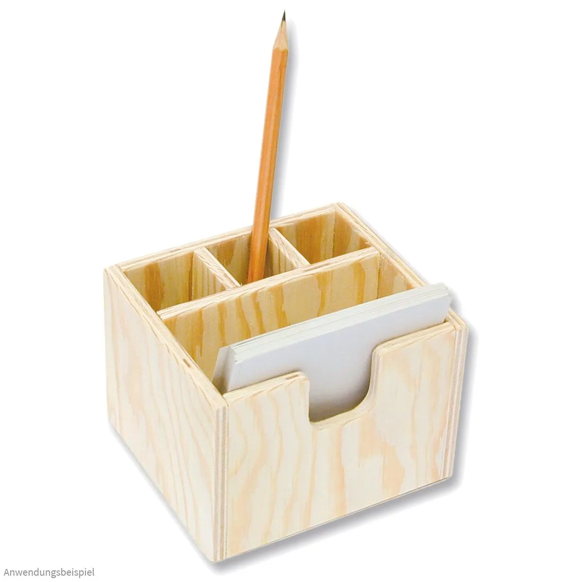 Notizzettelbox & Stiftehalter Holz Bausatz Kinder Werkset Bastelset ab 11 Jahren – Bild 2