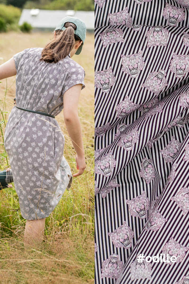 Fibre Mood Baumwollstretch, Tigerköpfe auf Streifen – Bild 4