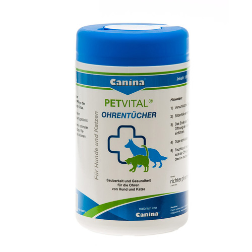 Canina – PETVITAL Ohrentücher (120 Stück)