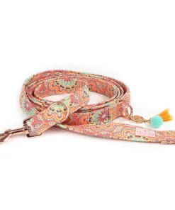 PELLINA 3-fach verstellbare Leine „Hippie Orange“, gold, 1,8m, 30mm breit (L)