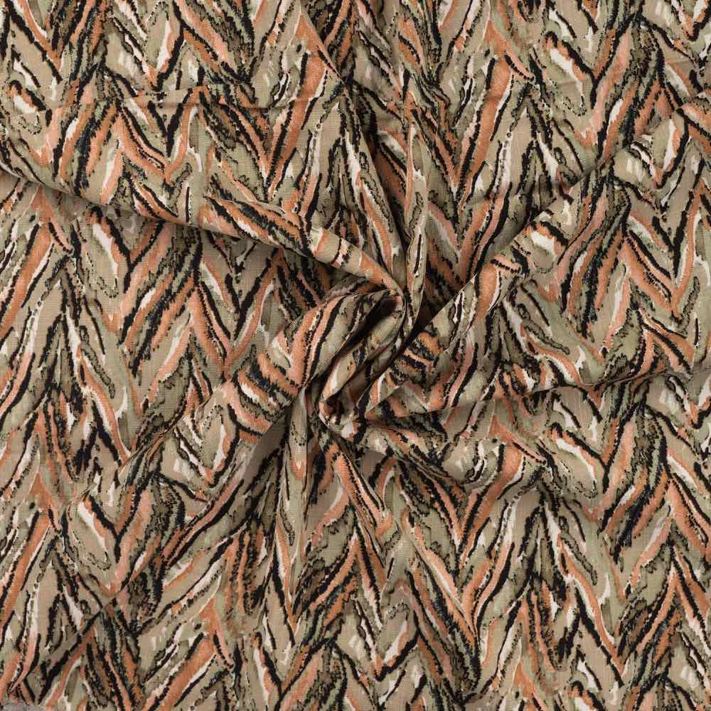 Mischgewebe – Viskose, Zackenmuster, Khaki