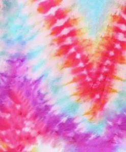 Viskosestoff – Crêpe Stoff, Batikmuster, Pink / Orange