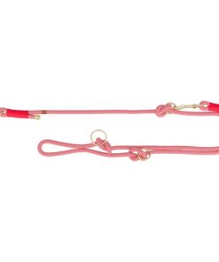 Trixie Soft Rope, 3-fach-verstellbare Tau-Leine, 2m, 6mm (XS-S, leicht, bis max. 6kg), rot/creme