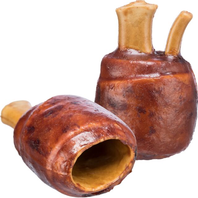 Hunde-Haxe, mit Huhn/Reis/Weizen, zuckerfrei (9x6cm), besonders leckerer Geruch! – Bild 2