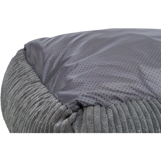 Vital Bett Jonna, Liegefläche aus Schaumstoffflocken/viskoelastischen Schaumstoffflocken (Memory-Effekt), Plüsch-Cord, Bezug abnehmbar, dunkelgrau (60x50cm, 80x60cm) – Bild 5