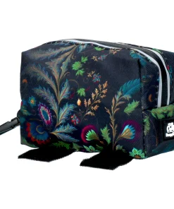 Kotbeutelhalter mit Aufdruck, Klettverschluss und Karabinerhaken, für 2 Kotbeutelrollen, Regenwald