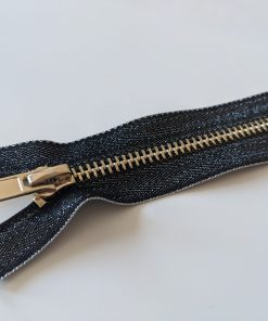 Reißverschluss, nicht teilbarer Reißverschluss, Metallicfarben mit silbernen Zähnchen, 30 cm