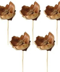 Palm Blut am Stiel Naturdeko lackiert Dekozweige getrocknet natur 5er Set