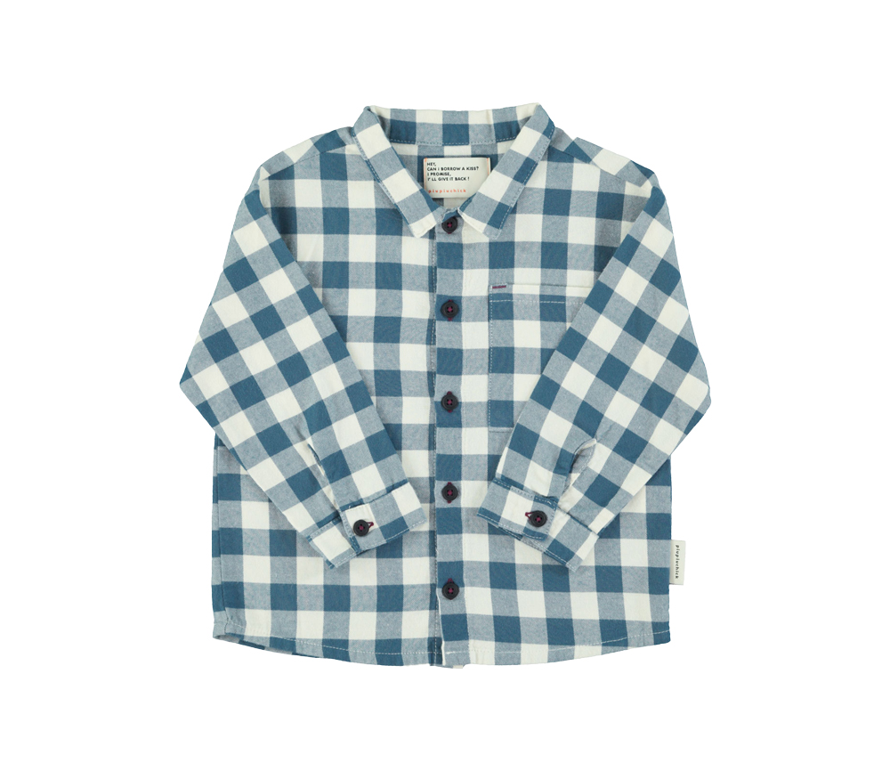 PiuPiuChick – Hemd, blue & white checkered, Biobaumwolle – Bild 2