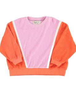 PiuPiuChick – Sweatshirt Terry, Orange/Lavender, Biobaumwolle