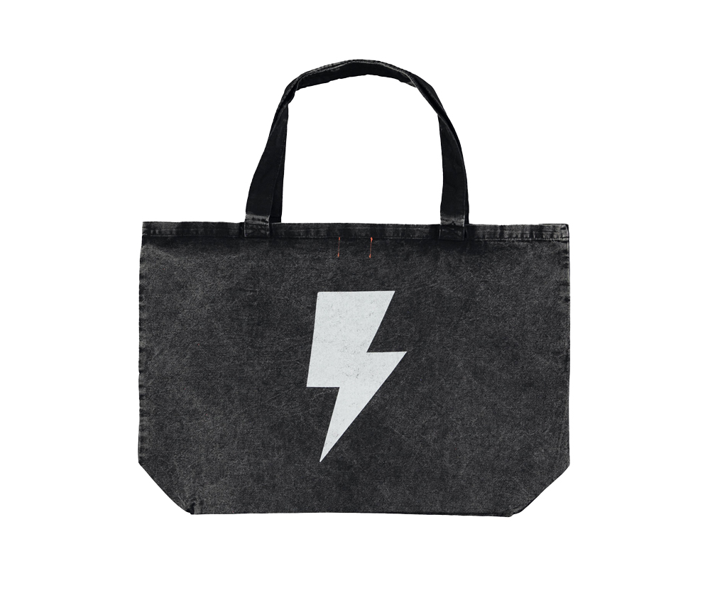 PiuPiuChick – Tragetasche, groß, „rock &roll“, Faded Black, Baumwolle – Bild 3