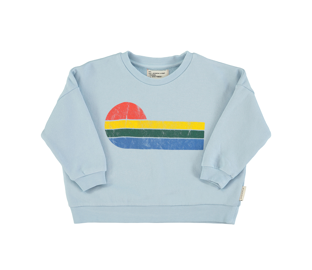 PiuPiuChick – Sweatshirt „WAVES“, Blue, Biobaumwolle