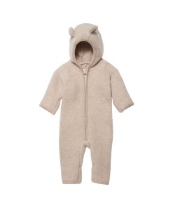 Huttelihut –  Kinderwagenanzug M „Pram Suit Ears ALLIE“, camel, Wolle ultrasoft