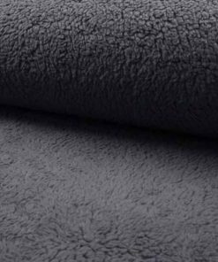 Teddystoff, Dunkelgrau, Baumwolle