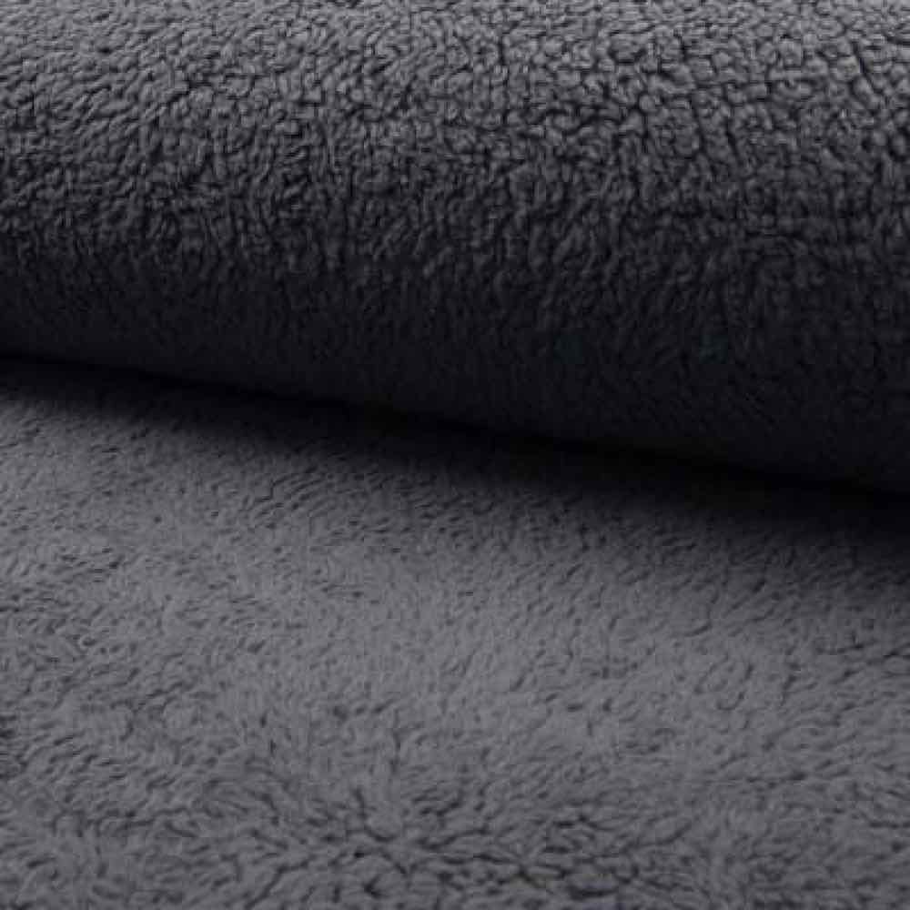 Teddystoff, Dunkelgrau, Baumwolle