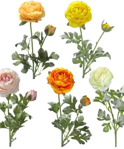 Ranunkeln Kunstblumen Blüten & Knospen Kunstblumen 1 Stk ca 40 cm – 5 Farben