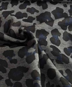 Romanit / Punta di Roma Viskosestoff – Leomusterung Grau