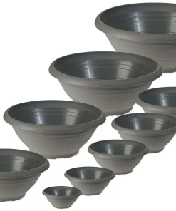 Pflanztöpfe aus Kunststoff Ablauflöcher grau aus Kunststoff 9 Größen