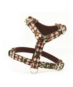 Boho-Leder Geschirr, olive/braun/beige (M)