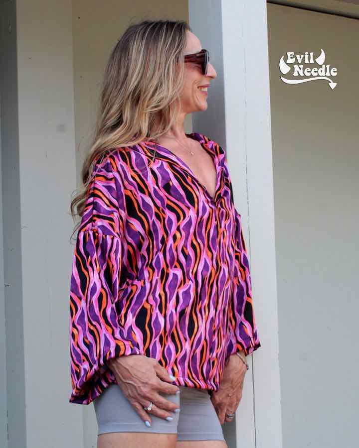 Viskose Satin – Leomusterung Braun Schwarz – Bild 4