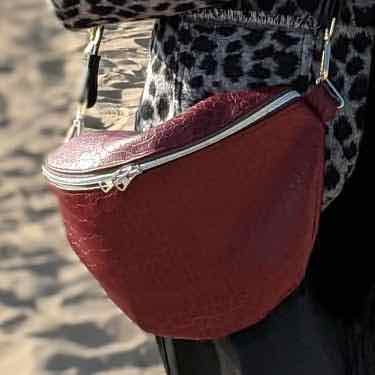 Nähset / Stoffpaket Tasche Tarika – Kunstleder Mocca Straußenoptik – Bild 7