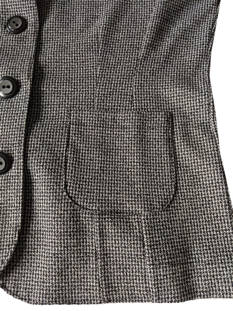 Stretch, Jacquard, Salz und Pfeffer Musterung, Schwarz/Weiß – Bild 4