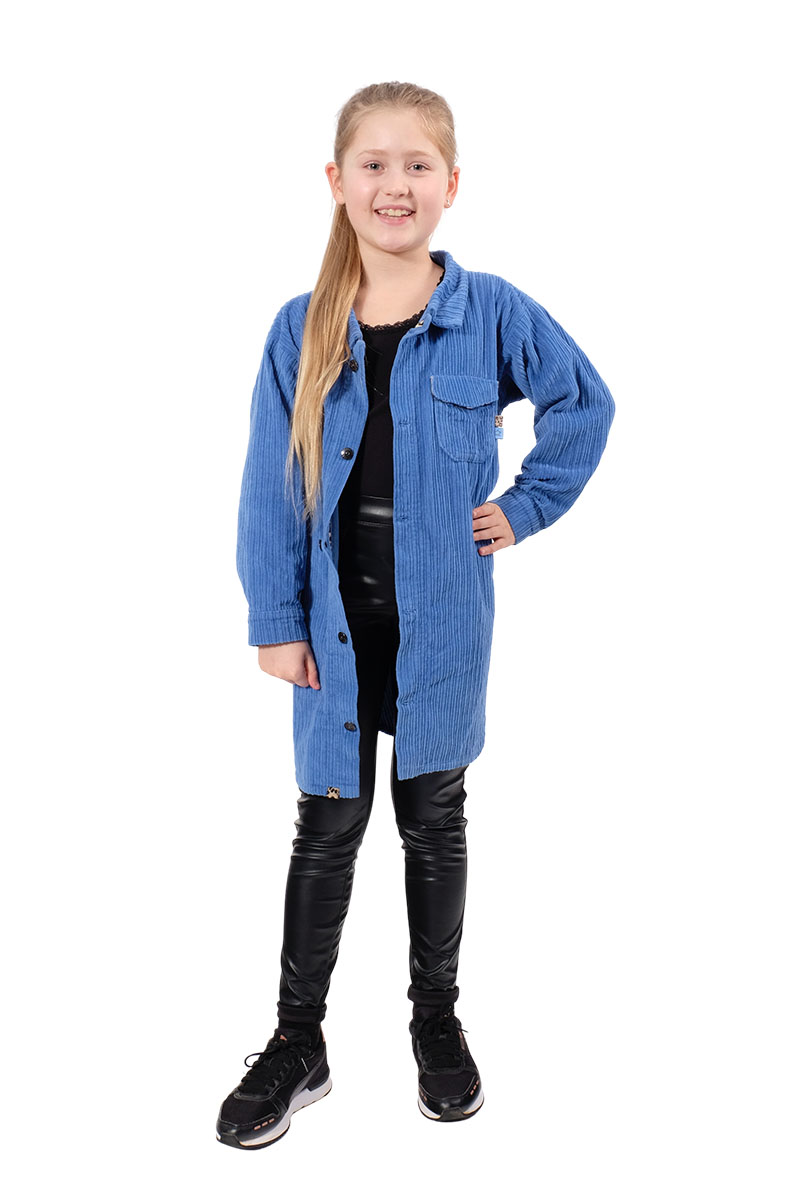 Cord, Breitcord, unifarben Jeansblau – Bild 5