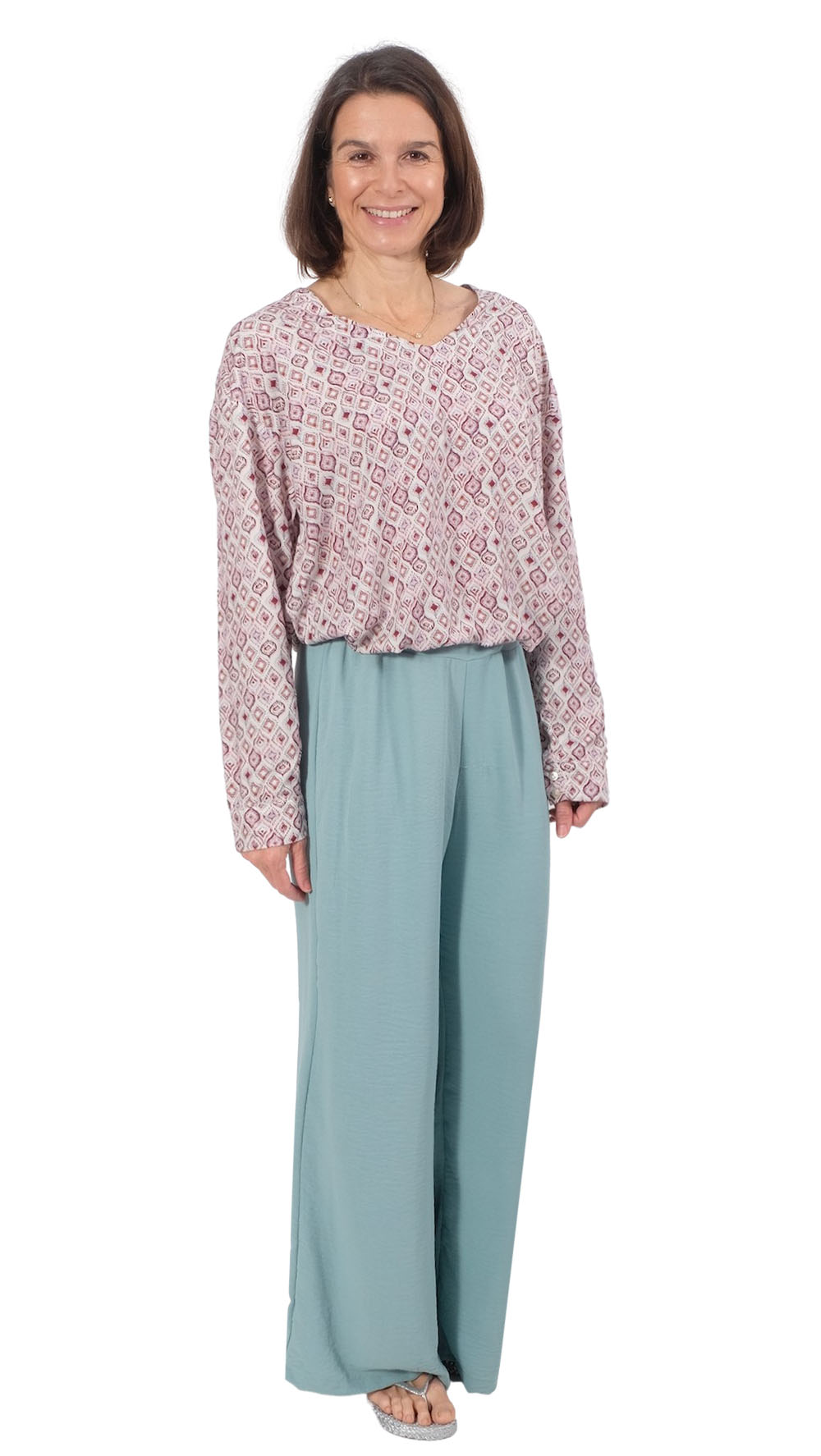 Viskosestoff – Crêpe Stoff, Batikmuster, Pink / Orange – Bild 7