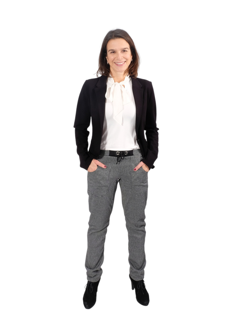 Stretch, Jacquard, Salz und Pfeffer Musterung, Schwarz/Weiß – Bild 5