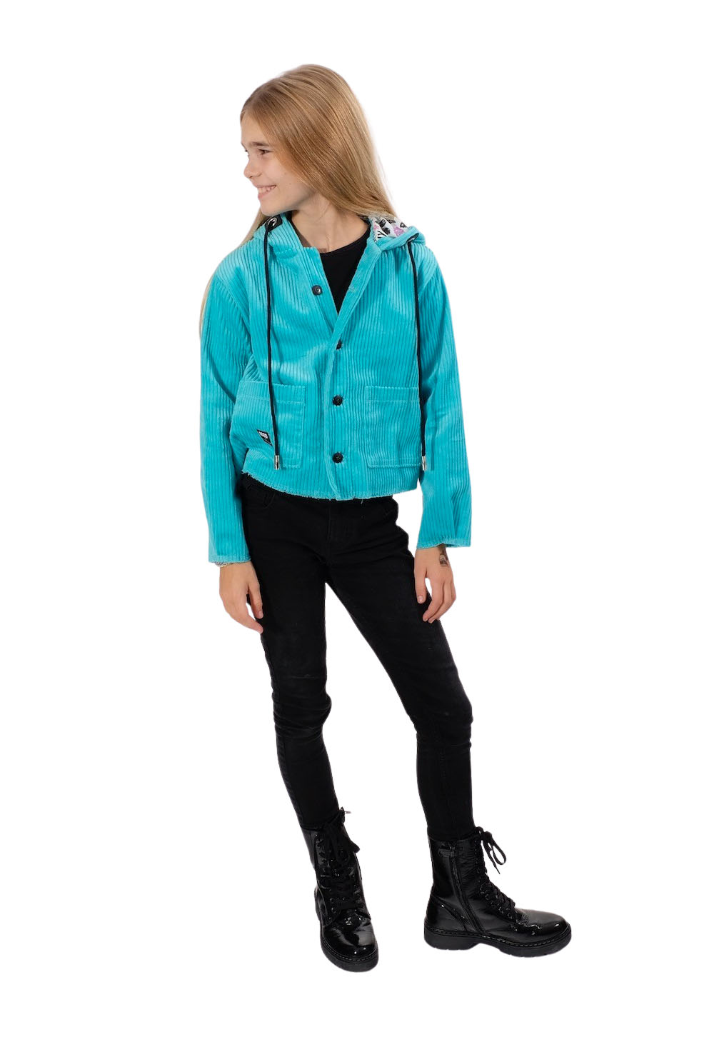 Cord, Breitcord, unifarben Jeansblau – Bild 7