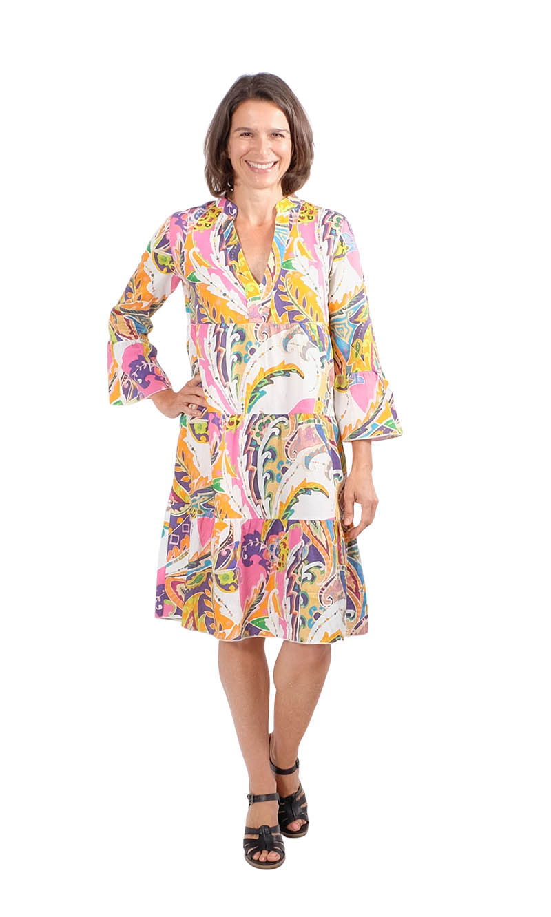 Batist, Baumwolle, Voile, grafische Musterung Lila Flieder – Bild 8