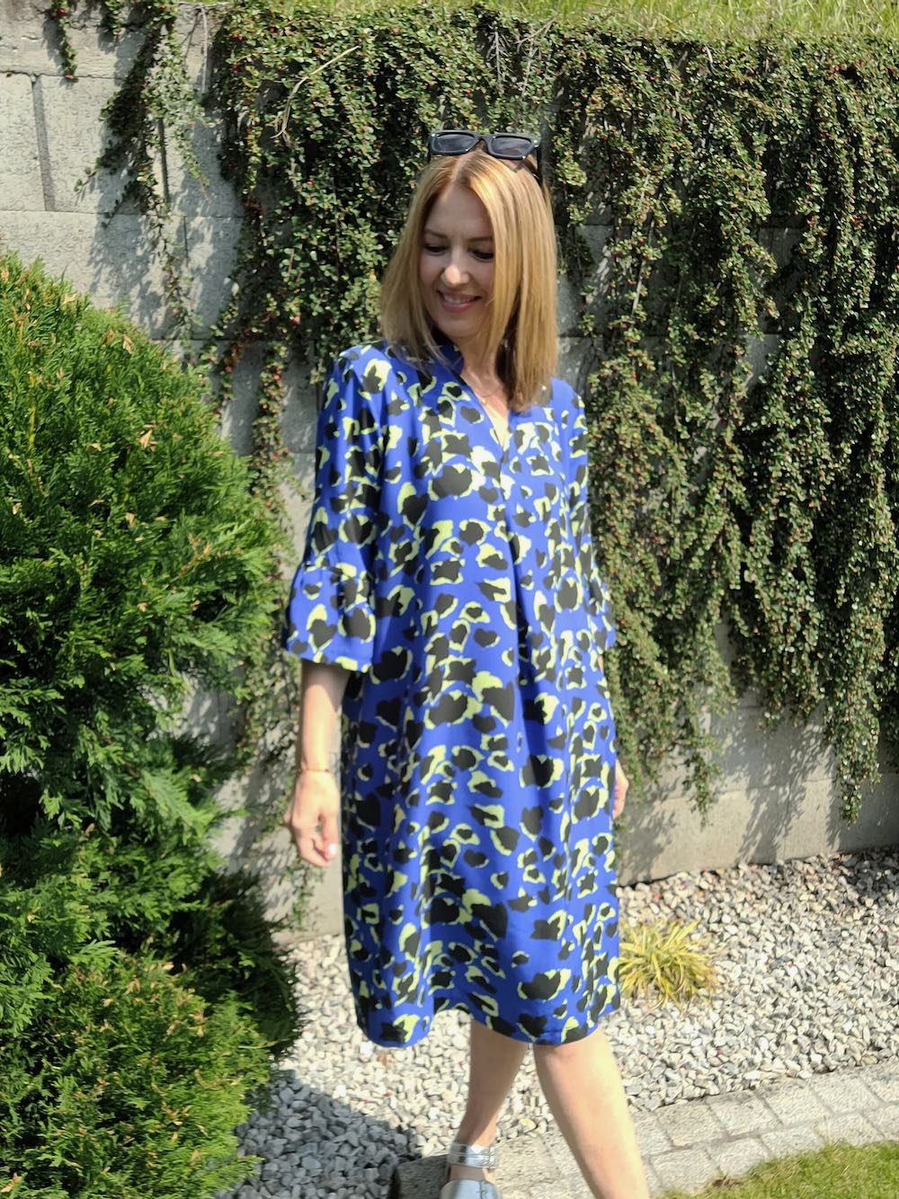 Viskose Leo Musterung Blau / Gelb – Bild 4