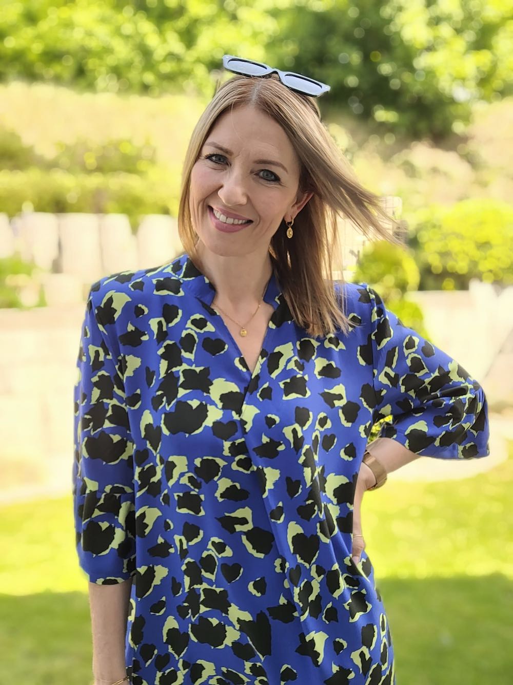 Viskose Leo Musterung Blau / Gelb – Bild 5