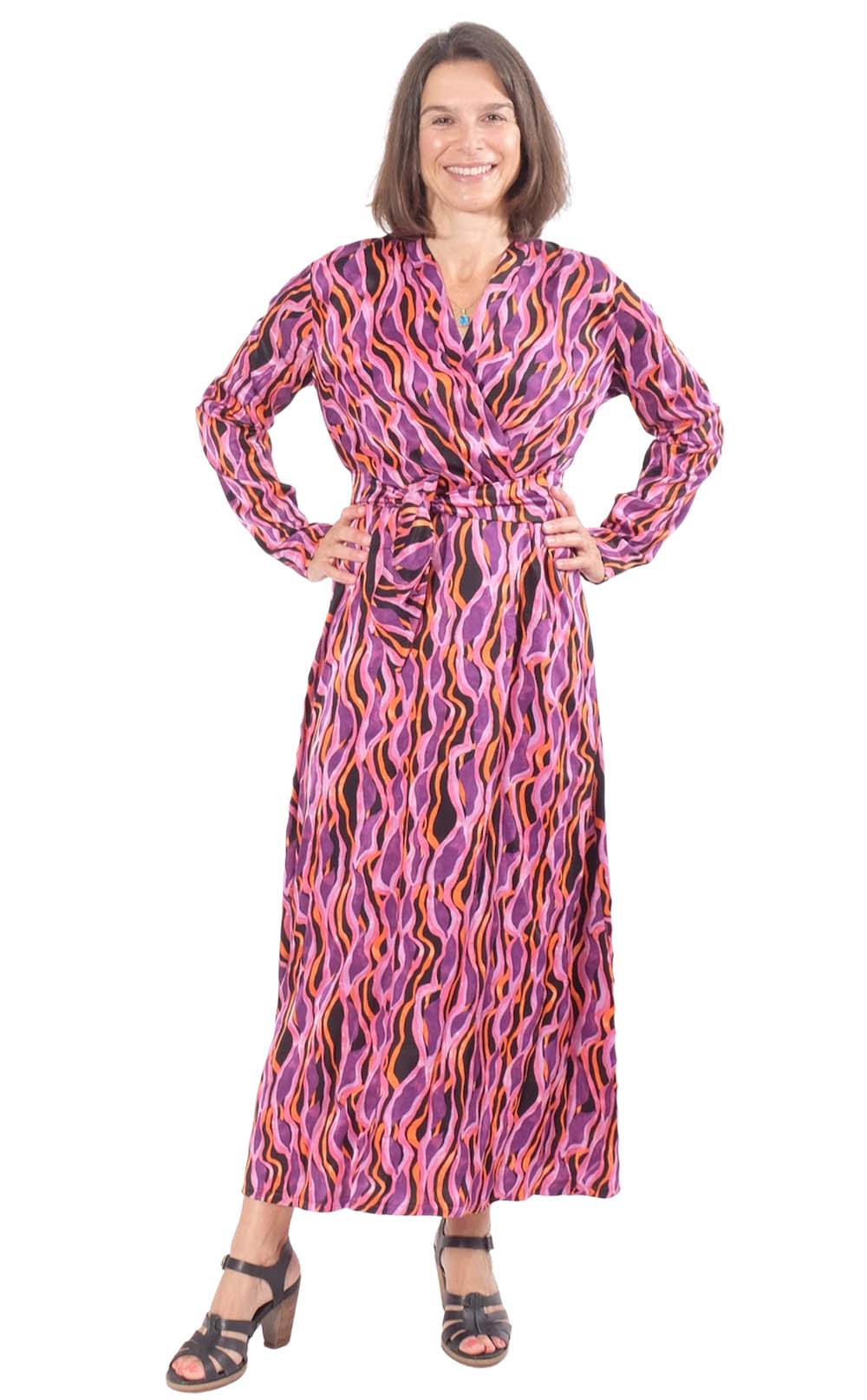 Viskose Satin – Leomusterung Braun Schwarz – Bild 5