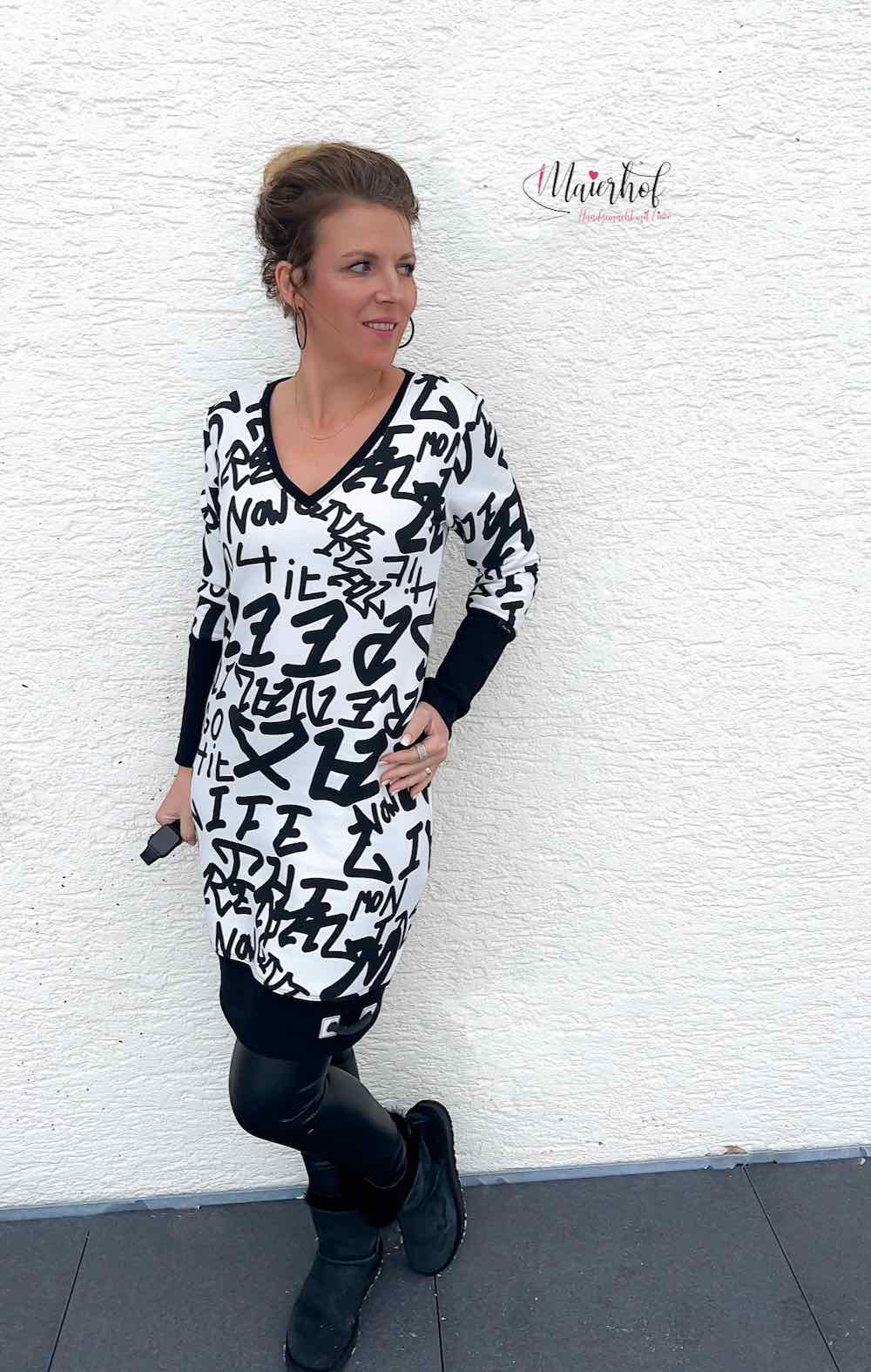 PAPIERSCHNITTMUSTER, Kleid / Pullover mit Rollkragen oder Schalkragen “Thyra”, Gr. 158 – Damengr. 46 – Bild 4