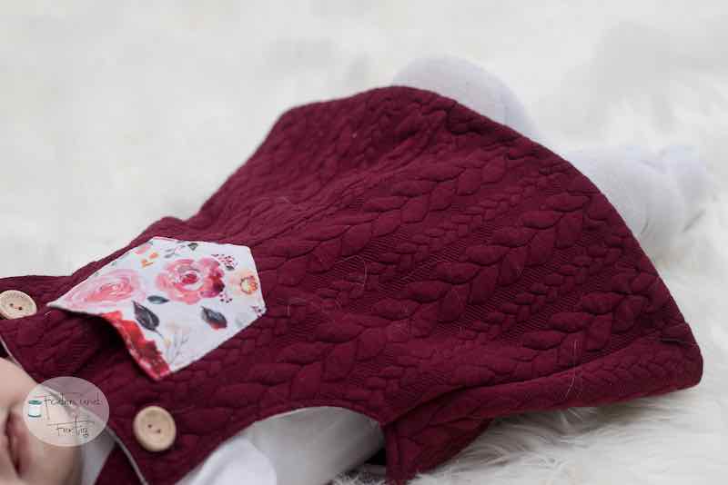 Dehnbarer Strickstoff mit Zopfmuster, Braun – Bild 4