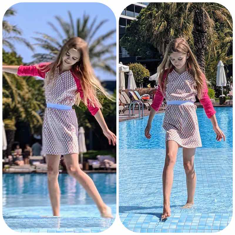 Jersey, Baumwolljersey, Retro Musterung Gelb / Pink – Bild 5