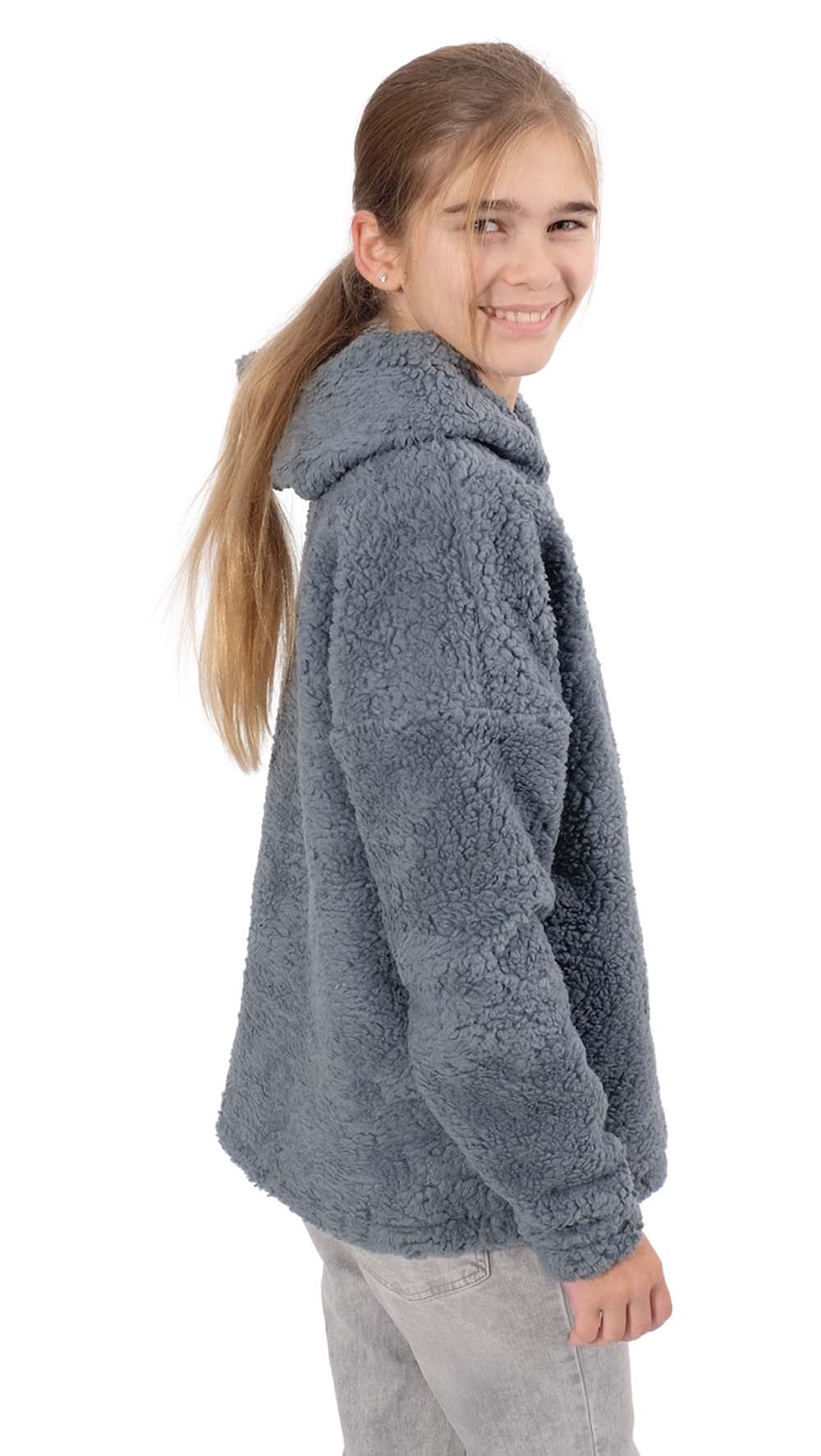 Teddystoff, Dunkelgrau, Baumwolle – Bild 6