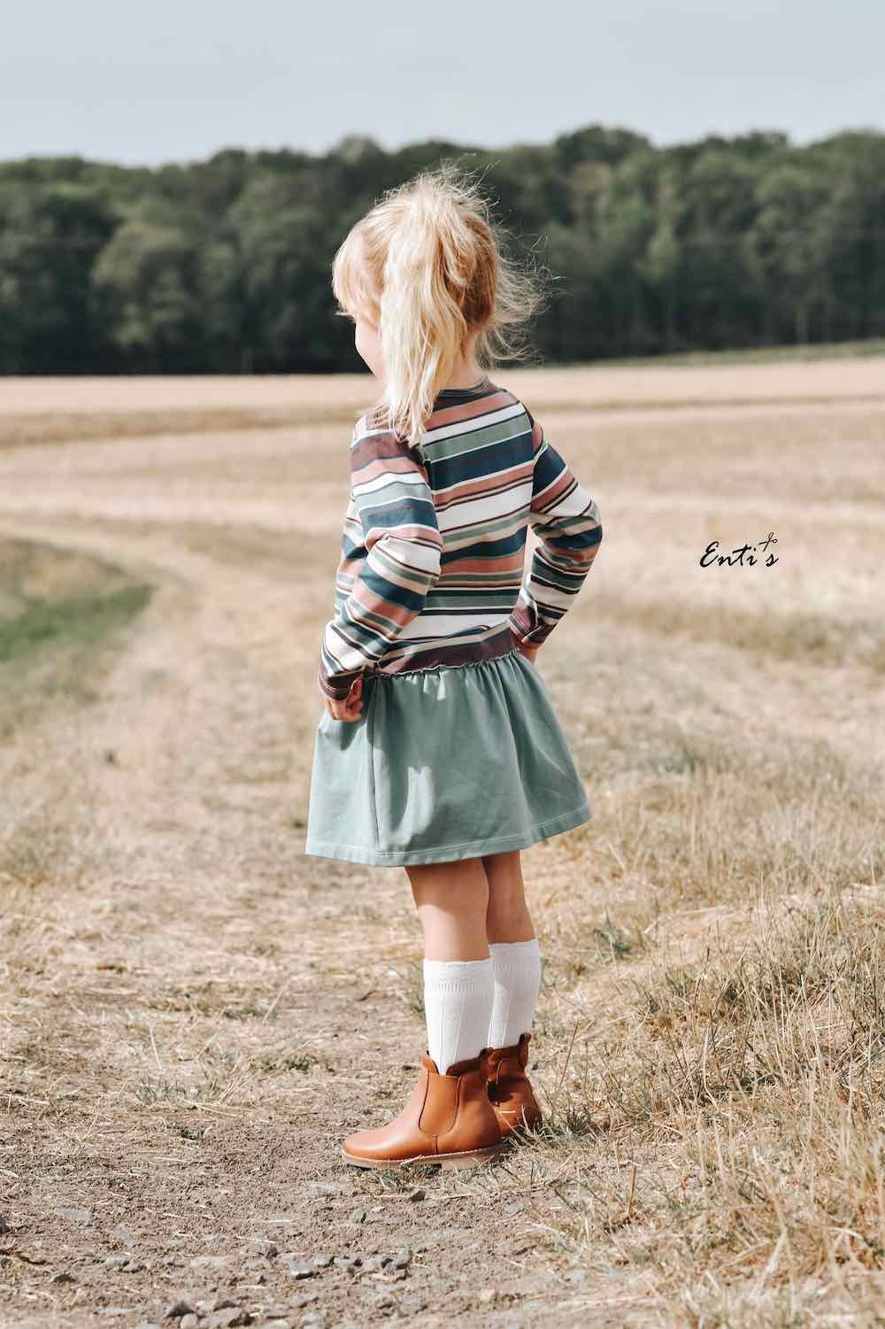 Jersey, bunte Streifen Retro Look Senf Braun Grün – Bild 6