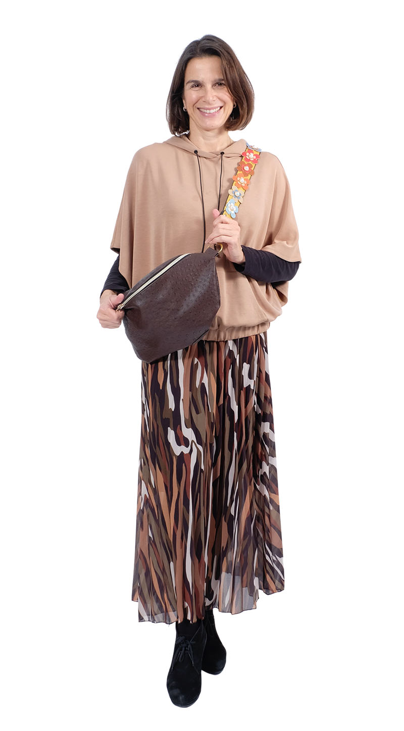 Nähset / Stoffpaket Tasche Tarika – Kunstleder Mocca Straußenoptik – Bild 3