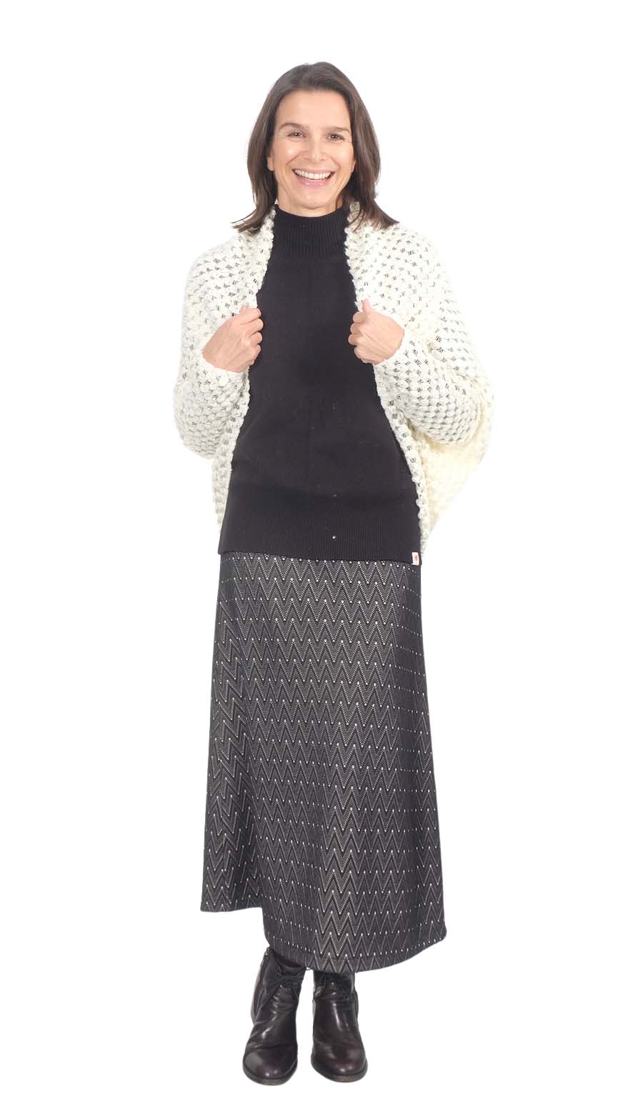 Stoffpaket Hoodie Mirelle mit Strickware in Ecru (1,8 Meter) und Papierschnittmuster Gr. XS – Damengr. XXL – Bild 5