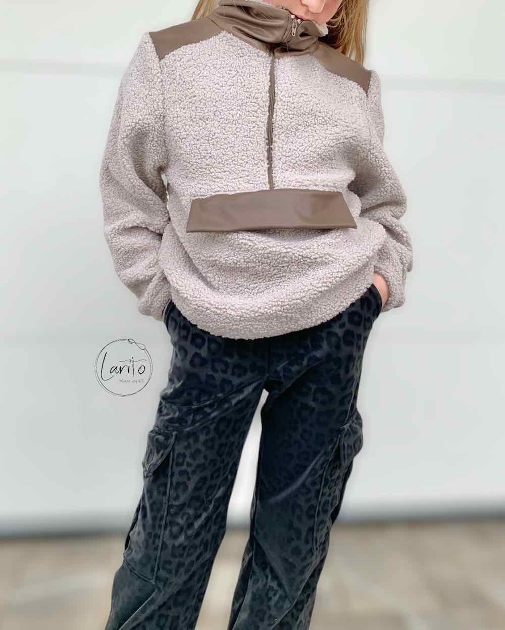 Teddystoff, weich und kuschelig – unifarben – Beige – Bild 7